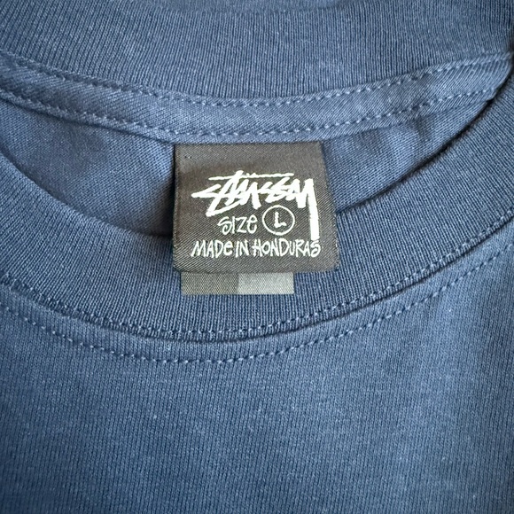 Stussy Seoul Navy Tee with White Logo - Picture 5 of 7